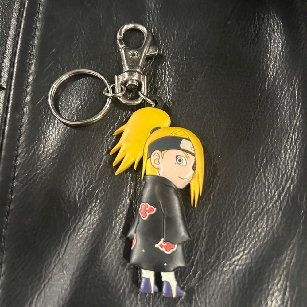 Anime Character Keychain with Yellow Hair
